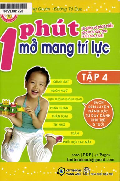 1 Phút Mở Mang Trí Lực Tập 4 (NXB Trẻ 2010) - Hồ Đông Quyên, 42 Trang