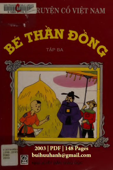 100 Truyện Cổ Việt Nam Tập 3-Bé Thần Đồng (NXB Giáo Dục 2003) - Tô Hoài, 148 Trang
