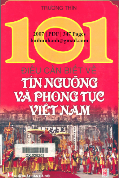 101 Điều Cần Biết Về Tín Ngưỡng Và Phong Tục Việt Nam (NXB Hà Nội 2007) - Trương Thìn, 347 Trang