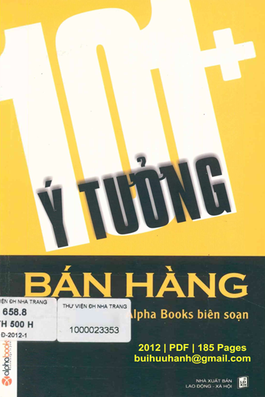 101+ Ý Tưởng Bán Hàng (NXB Lao Động Xã Hội 2012) - Thu Hà, 185 Trang