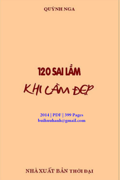 120 Sai Lầm Khi Làm Đẹp (NXB Thời Đại 2014) - Quỳnh Nga, 399 Trang