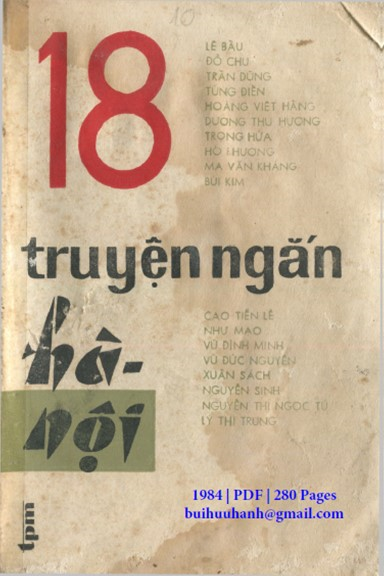 18 Truyện Ngắn Hà Nội (NXB Tác Phẩm Mới 1984) - Lê Bầu, 280 Trang