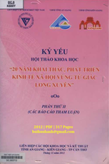 20 Năm Khai Thác Phát Triển Kinh Tế Xã Hội Vùng Tứ Giác Long Xuyên Phần II - Lê Xuân Thuyên