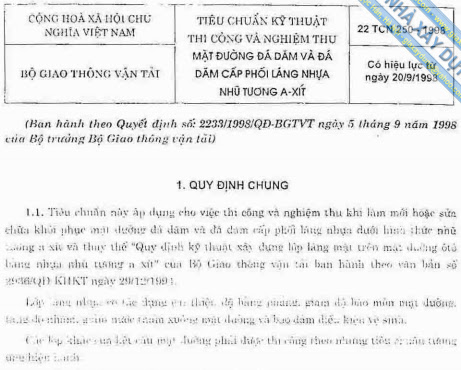 22TCN 250-98 - Tiêu Chuẩn Kỹ Thuật Thi Công Và Nghiệm Thu - Mặt Đường Đá Dăm Và Đá Dăm Cấp Phối Láng