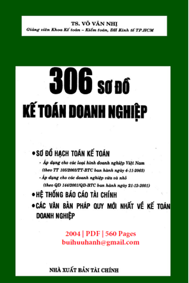 306 Sơ Đồ Kế Toán Doanh Nghiệp (NXB Tài Chính 2004) - Võ Văn Nhị, 560 Trang