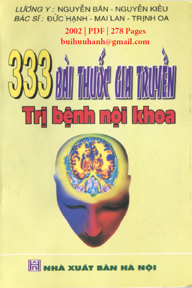 333 Bài Thuốc Gia Truyền Trị Bệnh Nội Khoa (NXB Hà Nội 2002) - Nguyễn Bân, 278 Trang