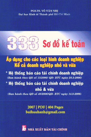 333 Sơ Đồ Kế Toán (NXB Tài Chính 2007) - Võ Văn Nhị, 404 Trang