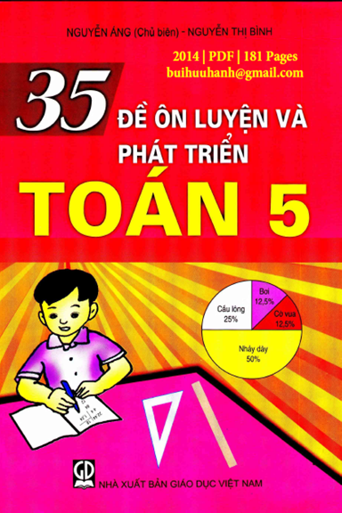 35 Đề Ôn Luyện Và Phát Triển Toán 5 (NXB Giáo Dục 2014) - Nguyễn Áng, 180 Trang