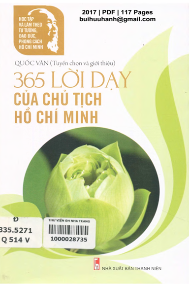 365 Lời Dạy Của Chủ Tịch Hồ Chí Minh (NXB Thanh Niên 2017) - Quốc Văn, 117 Trang