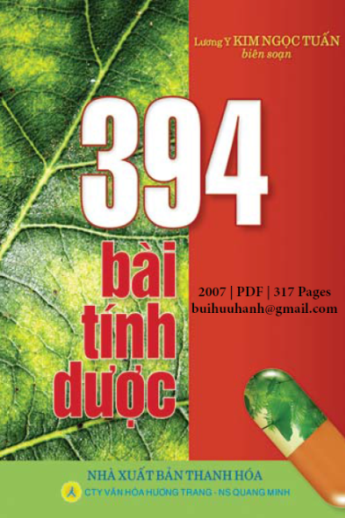 394 Bài Tính Dược (NXB Thanh Hóa 2007) - Kim Ngọc Tuấn, 317 Trang