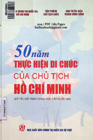 50 Năm Thực Hiện Di Chúc Của Chủ Tịch Hồ Chí Minh (NXB Chính Trị 2019) - Trần Minh Trưởng, 682 Trang