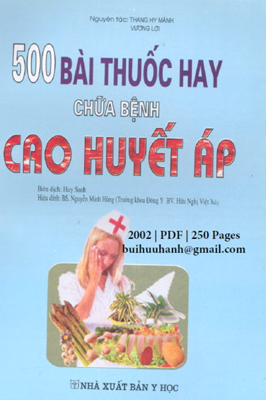 500 Bài Thuốc Hay Chữa Bệnh Cao Huyết Áp (NXB Y Học 2002) - Thang Hy Mãnh, 250 Trang