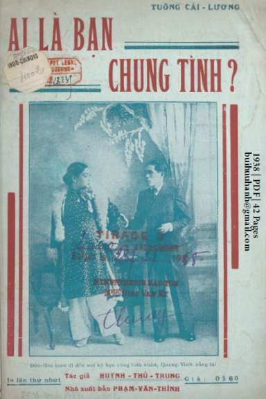 Ai Là Bạn Chung Tình (NXB Bảo Tồn 1938) - Huỳnh Thủ Trung, 42 Trang