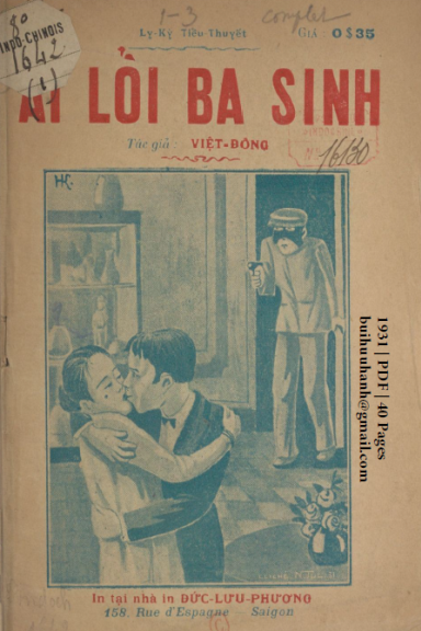 Ai Lổi Ba Sinh Cuốn 1-3 (NXB Đức Lưu Phương 1931) - Việt Đông, 116 Trang