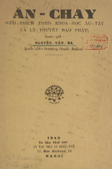Ăn Chay (NXB Đuốc Tuệ 1940) - Nguyễn Văn Ba, 20 Trang