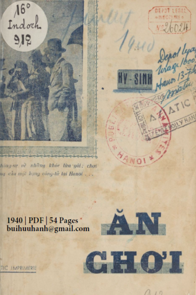 Ăn Chơi (NXB Asiatic 1940) - Hy Sinh, 54 Trang
