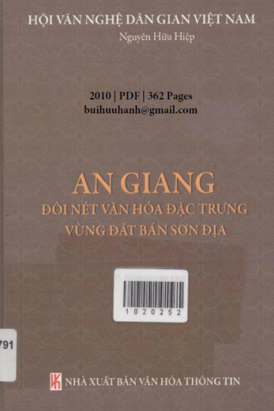 An Giang Đôi Nét Văn Hóa Đặc Trưng Vùng Đất Bán Sơn Địa - Nguyễn Hữu Hiệp, 362 Trang