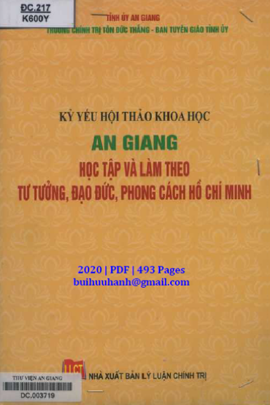 An Giang Học Tập Và Làm Theo Tư Tưởng Đạo Đức Phong Cách Hồ Chí Minh - Nguyễn Hữu Thịnh