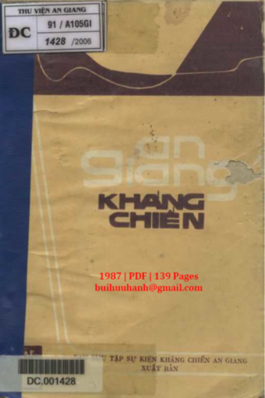 An Giang Kháng Chiến Tập 3 (NXB An Giang 1987) - Trình Minh, 139 Trang