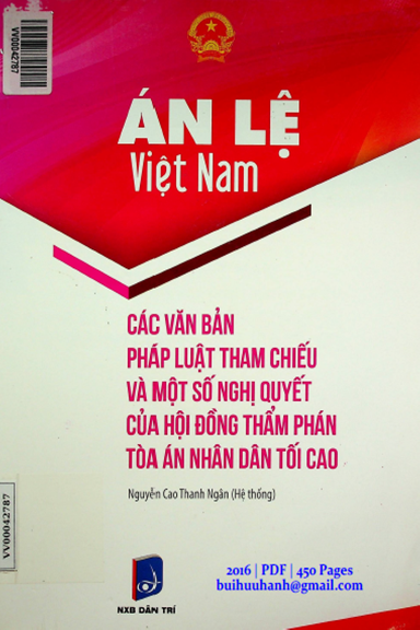 Án Lệ Việt Nam (NXB Dân Trí 2016) - Nguyễn Cao Thanh Ngân, 450 Trang