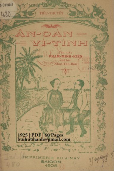Ân Oán Vì Tình (NXB Xưa Nay 1925) - Phạm Minh Kiên, 60 Trang