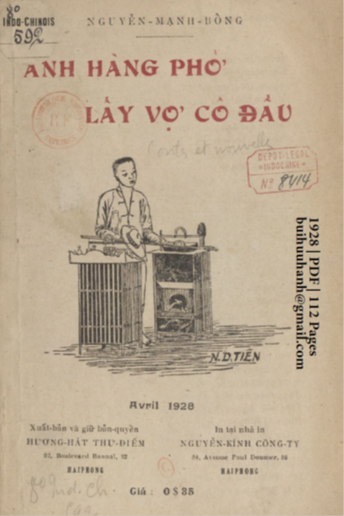 Anh Chàng Phở Lấy Vợ Cô Đầu (NXB Hương Hát Thư Điếm 1928) - Nguyễn Mạnh Bổng, 112 Trang