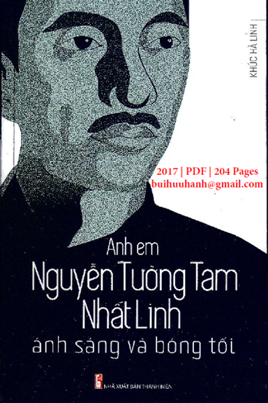 Anh Em Nguyễn Tường Tam-Nhất Linh Ánh Sáng Và Bóng Tối (NXB Thanh Niên 2017) - Khúc Hà Linh