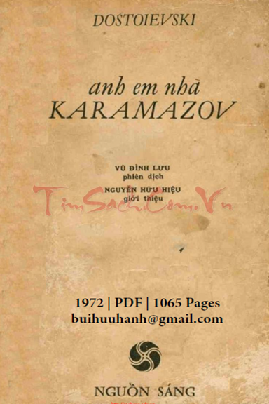 Anh Em Nhà Karamazov (NXB Nguồn Sáng 1972) - Dostoievski, 1065 Trang