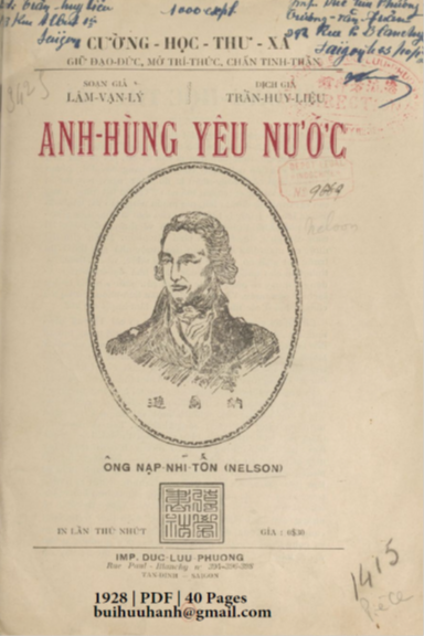Anh Hùng Yêu Nước (NXB Đức Lưu Phương 1928) - Lâm Vạn Lý, 40 Trang