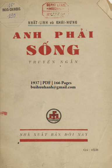 Anh Phải Sống (NXB Đời Nay 1937) - Nhất Linh, 166 Trang