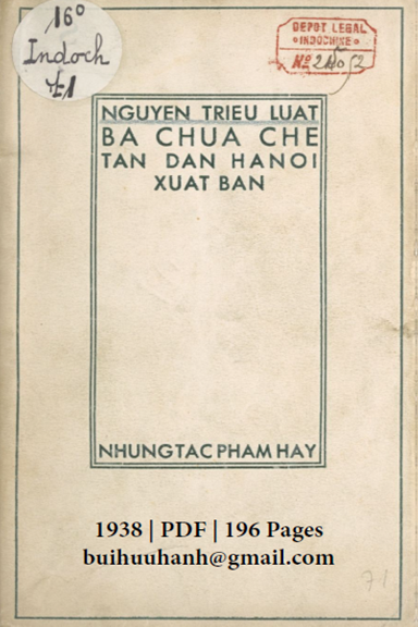Bà Chúa Chè (NXB Tân Dân 1938) - Nguyễn Triệu Luật, 196 Trang