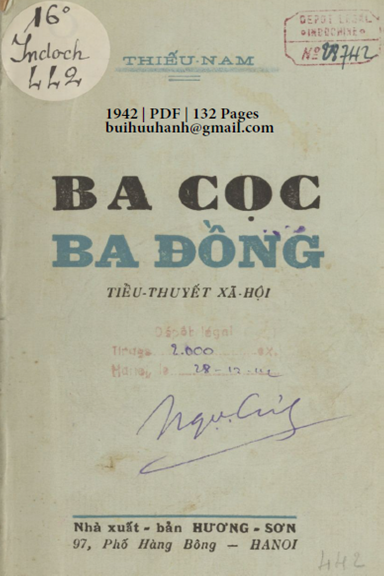 Ba Cọc Ba Đồng (NXB Hương Sơn 1942) - Thiếu Nam, 132 Trang