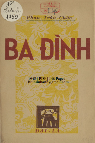 Ba Đình (NXB Đại La 1945) - Phan Trần Chúc, 148 Trang