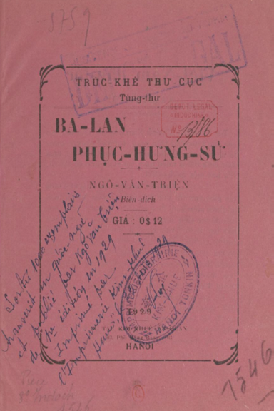 Ba Lan Phục Hưng Sử (NXB Kim Khuê 1929) - Ngô Văn Triện, 34 Trang