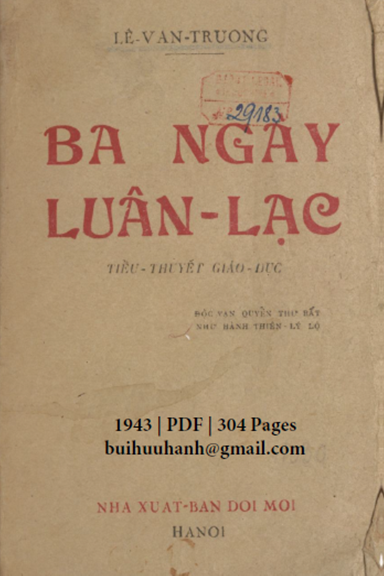 Ba Ngày Luân Lạc (NXB Đời Mới 1943) - Lê Văn Trương, 304 Trang