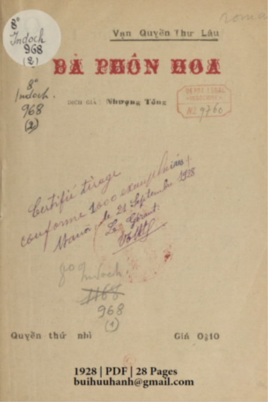 Bả Phồn Hoa Quyển 2 (NXB Vạn Quyển Thư Lâu 1928) - Nhượng Tống, 28 Trang