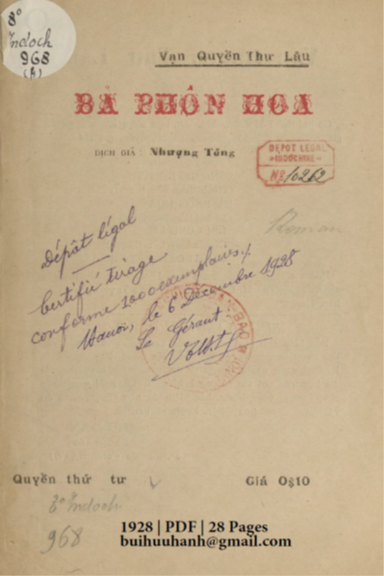 Bả Phồn Hoa Quyển 4 (NXB Vạn Quyển Thư Lâu 1928) - Nhượng Tống, 28 Trang