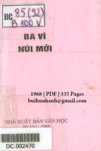 Ba Vì Núi Mới (NXB Văn Học 1968) - Sao Mai, 335 Trang