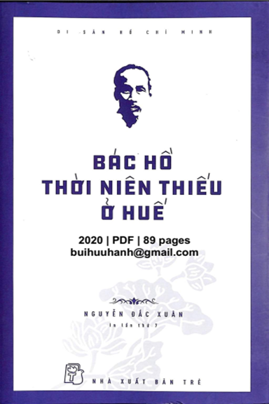 Bác Hồ Thời Niên Thiếu Ở Huế (NXB Trẻ 2020) - Nguyễn Đắc Xuân, 89 Trang