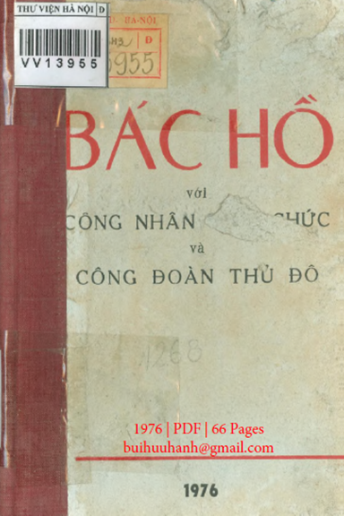 Bác Hồ Với Công Nhân Viên Chức Và Công Đoàn Thủ Đô (NXB Hà Nội 1976) - Nhiều Tác Giả, 66 Trang