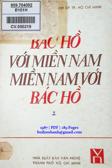 Bác Hồ Với Miền Nam, Miền Nam Với Bác Hồ Tập 2 (NXB Tổng Hợp 1987) - Lê Hữu Thời, 289 Trang