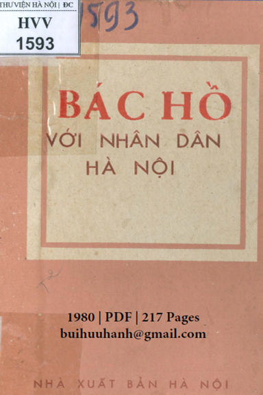 Bác Hồ Với Nhân Dân Hà Nội (NXB Hà Nội 1980) - Nhiều Tác Giả, 217 Trang
