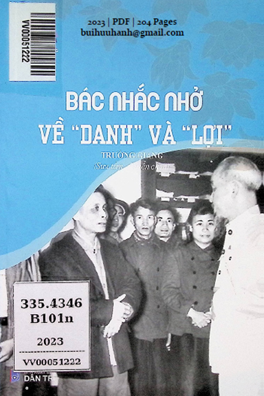 Bác Nhắc Nhở Về Danh Và Lợi (NXB Dân Trí 2023) - Trường Giang, 204 Trang