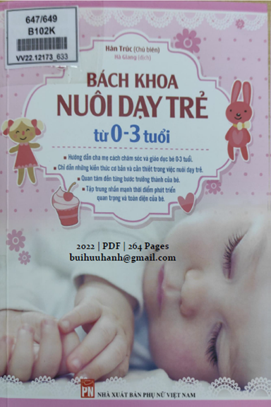 Bách Khoa Nuôi Dạy Trẻ Từ 0-3 Tuổi (NXB Phụ Nữ 2022) - Hán Trúc, 264 Trang
