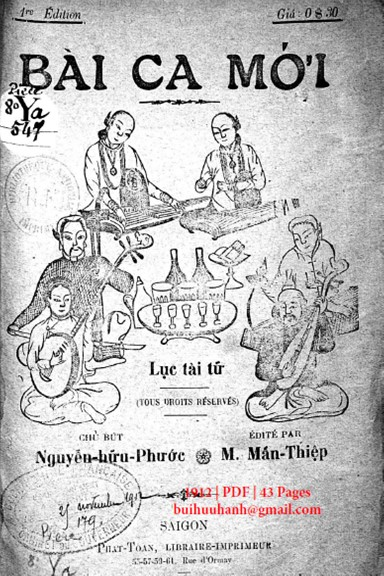 Bài Ca Mới-Lục Tài Tử (NXB Phát Toán 1912) - Nguyễn Hữu Phước, 43 Trang