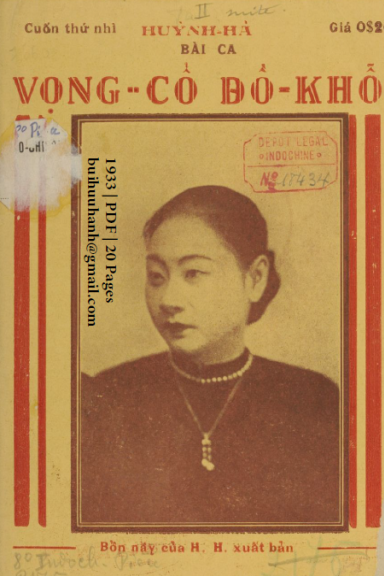 Bài Ca Thất Nghiệp Cuốn 2 (NXB Đức Lưu Phương 1933) - Huỳnh Hà, 20 Trang