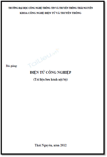 Bài Giảng Điện Tử Công Nghiệp (NXB Thái Nguyên 2002) - Nhiều Tác Giả, 177 Trang