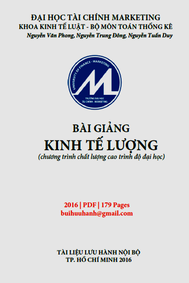 Bài Giảng Kinh Tế Lượng (NXB Tài Chính Marketing 2016) - Nguyễn Văn Phong, 179 Trang