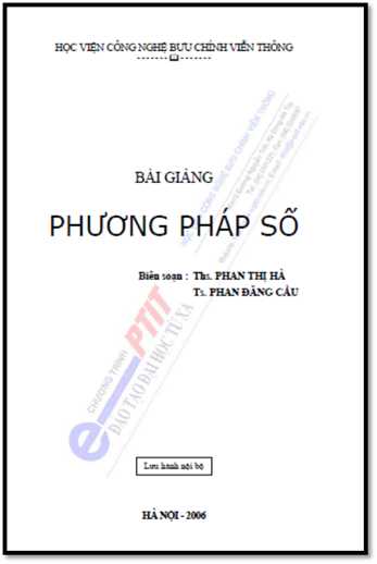 Bài Giảng Phương Pháp Số (NXB Hà Nội 2006) - Phan Thị Hà, 122 Trang