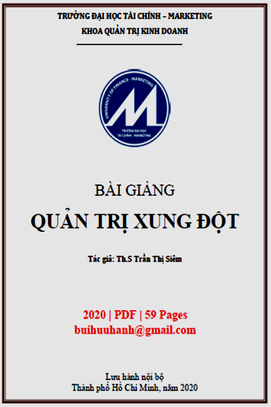 Bài Giảng Quản Trị Xung Đột (NXB Tài Chính Marketing 2020) - Trần Thị Siêm, 59 Trang
